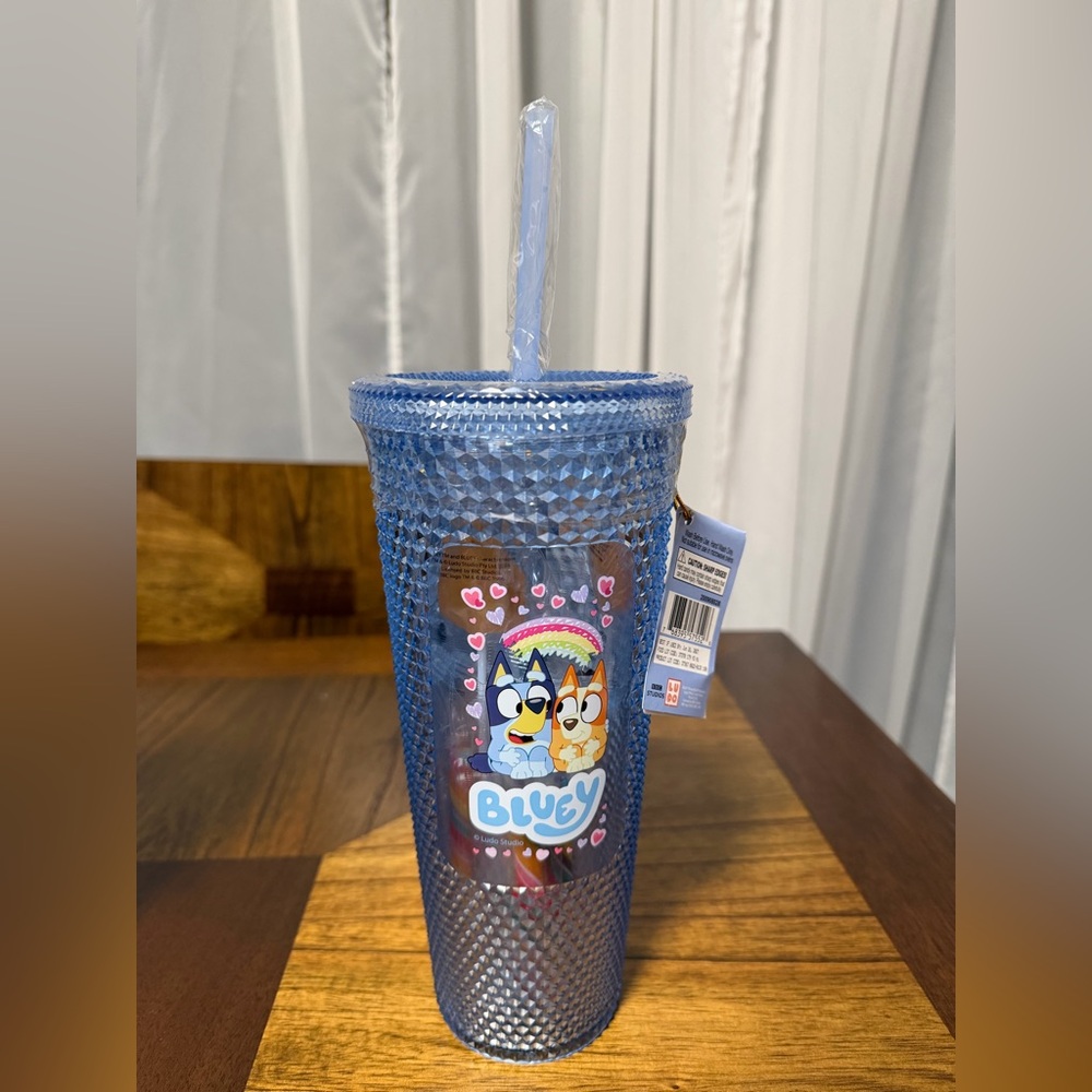 NWT DIAMOND TUMBLER W/CANDY STICKS, LOLLYPOS BLUEY ORIGINAL SEALED (06/26/2027)